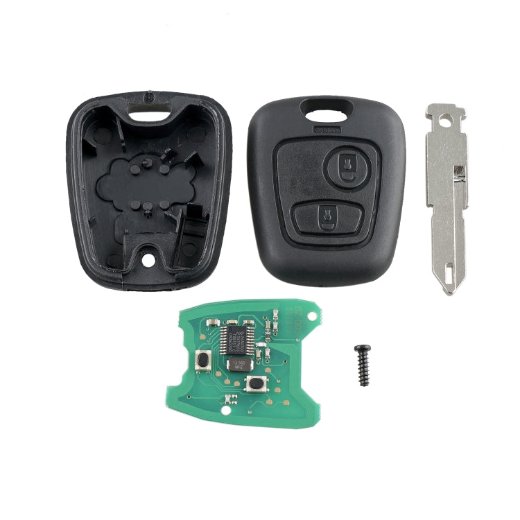 Per PEUGEOT 206 Chiave per auto con telecomando intelligente a 2 pulsanti con chip e batteria integrati, frequenza: 433 MHz, For PEUGEOT 206