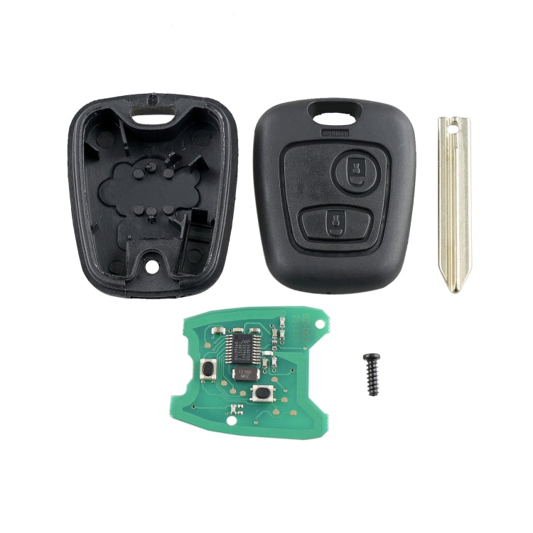 Per Citroen Saxo/Picasso/Xsara/Berlingo Chiave per auto con telecomando intelligente a 2 pulsanti con chip e batteria integrati, frequenza: 433 MHz, For Citroen