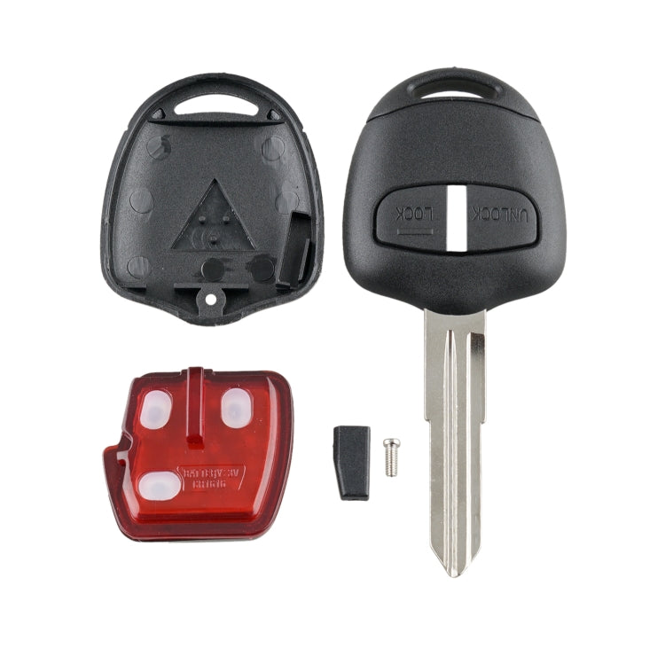 Per MITSUBISHI Chiave per auto con telecomando intelligente a 2 pulsanti con 46 chip e batteria e slot sinistro, frequenza: 433 MHz, For MITSUBISHI(Left)