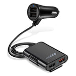 Caricatore auto USB 4 porte con HUB estensibile 1,8 m