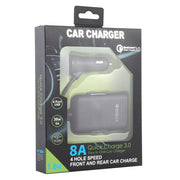 Caricatore da auto USB HMQ-C801 da 1,8 m 8 A max 4 porte con HUB USB estensibile per la ricarica del sedile anteriore e posteriore, HMQ-C801