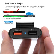 Caricatore da auto USB HMQ-C801 da 1,8 m 8 A max 4 porte con HUB USB estensibile per la ricarica del sedile anteriore e posteriore, HMQ-C801