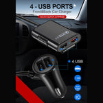 Caricatore auto USB 4 porte con HUB estensibile 1,8 m