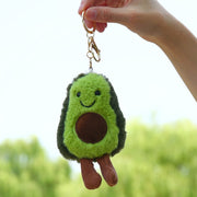 Simpatico portachiavi con avocado antropomorfo in peluche con gioielli di frutta, Plush Avocado Shape