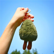 Simpatico portachiavi con avocado antropomorfo in peluche con gioielli di frutta, Plush Avocado Shape