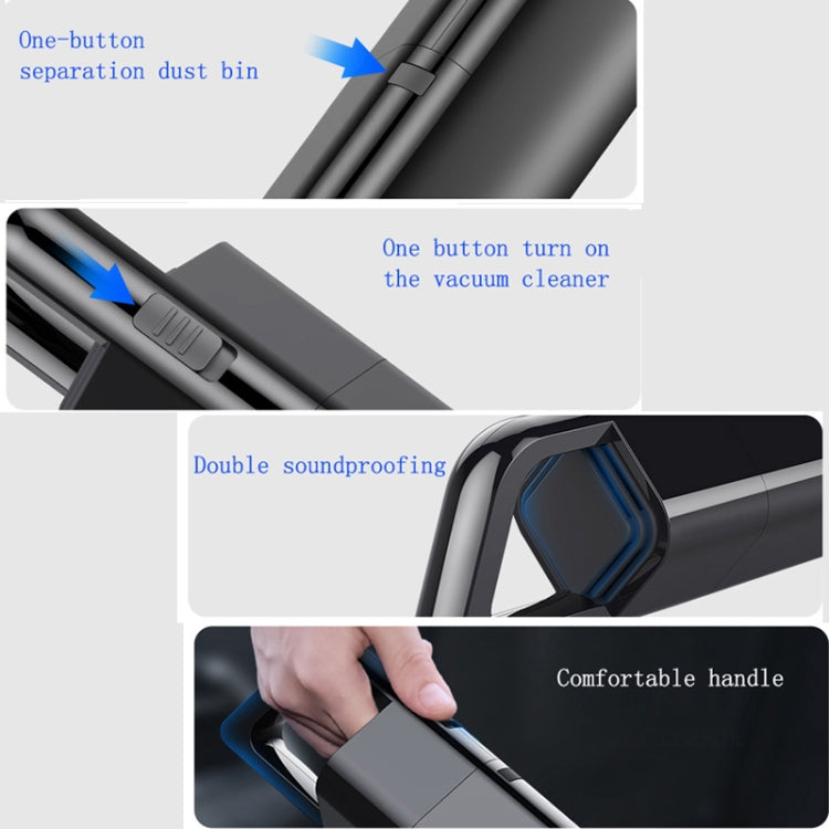 Aspirapolvere potente portatile wireless da 120 W per auto, Wireless (Black), Wireless (White)