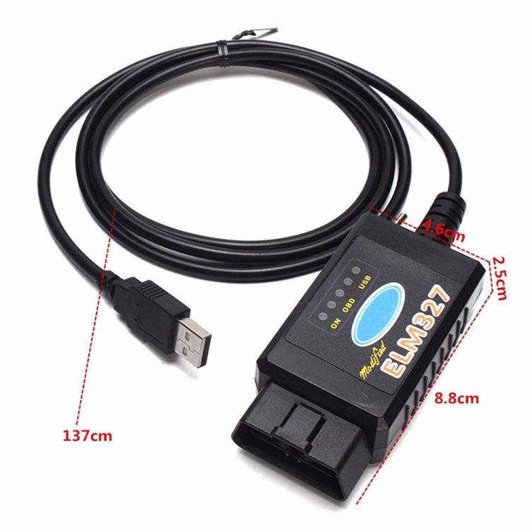 Strumento scanner diagnostico automatico USB OBDII con interfaccia ELM327 con interruttore, Auto Diagnostic Scanner