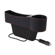 Console per sedile copilota multifunzionale per auto Scatola in pelle PU Accendisigari Tasca di ricarica Portabicchieri Sedile Gap Scatola portaoggetti laterale, Co-pilot Seat