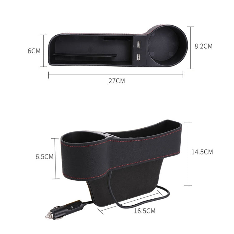 Console portaoggetti laterale per sedile auto in pelle PU