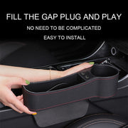 Console per sedile copilota multifunzionale per auto Scatola in pelle PU Accendisigari Tasca di ricarica Portabicchieri Sedile Gap Scatola portaoggetti laterale, Co-pilot Seat