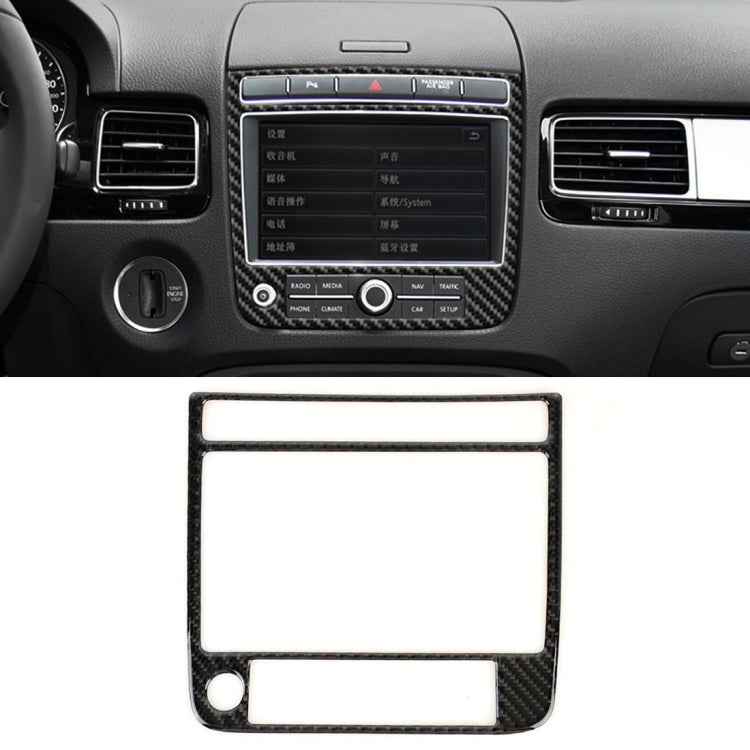 Adesivo decorativo per pannello di navigazione in fibra di carbonio per auto per Volkswagen Touareg, Navigation Panel