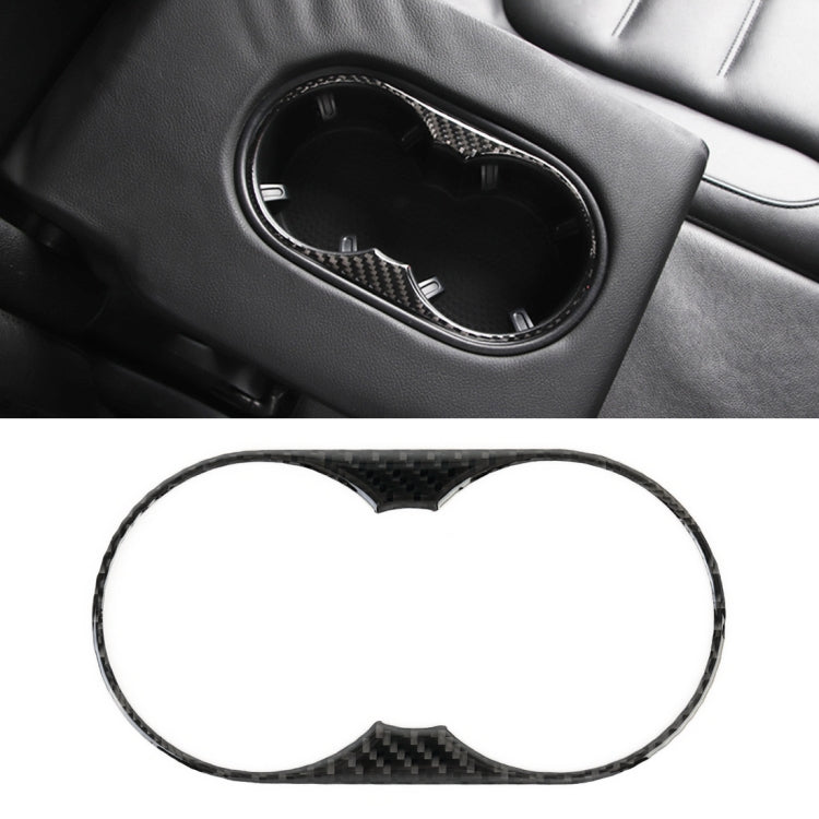 Adesivo decorativo per pannello portabicchieri posteriore in fibra di carbonio per auto per Volkswagen Touareg, Rear Armrest Water Cup Holder