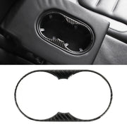 Adesivo decorativo per pannello portabicchieri posteriore in fibra di carbonio per auto per Volkswagen Touareg, Rear Armrest Water Cup Holder