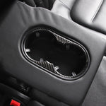 Adesivo decorativo per pannello portabicchieri posteriore in fibra di carbonio per auto per Volkswagen Touareg, Rear Armrest Water Cup Holder