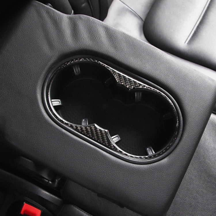 Adesivo decorativo per pannello portabicchieri posteriore in fibra di carbonio per auto per Volkswagen Touareg, Rear Armrest Water Cup Holder