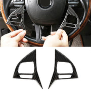 Adesivo decorativo per pulsanti del volante in fibra di carbonio per auto da 2 pezzi per Volkswagen Touareg, Steering Wheel Button