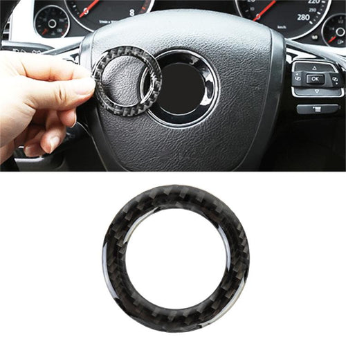 Adesivo decorativo per telaio centrale del volante in fibra di carbonio per auto per Volkswagen Touareg, Steering Wheel Middle Frame