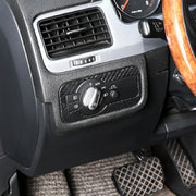 Adesivo decorativo per pannello faro in fibra di carbonio per auto per Volkswagen Touareg, Headlight Panel