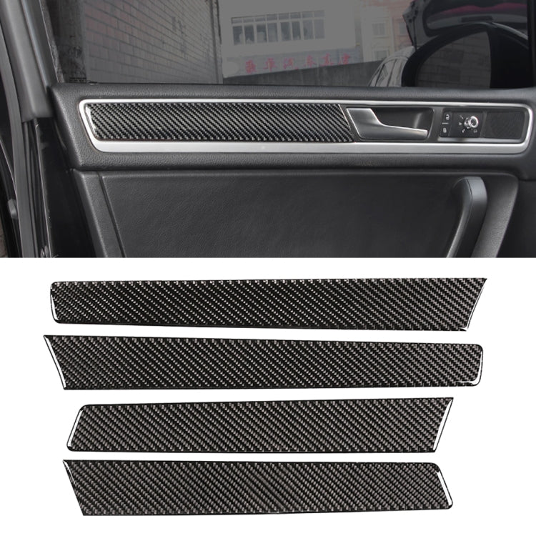 Adesivo decorativo per pannello porta in fibra di carbonio da 4 pezzi per Volkswagen Touareg, Door Panel