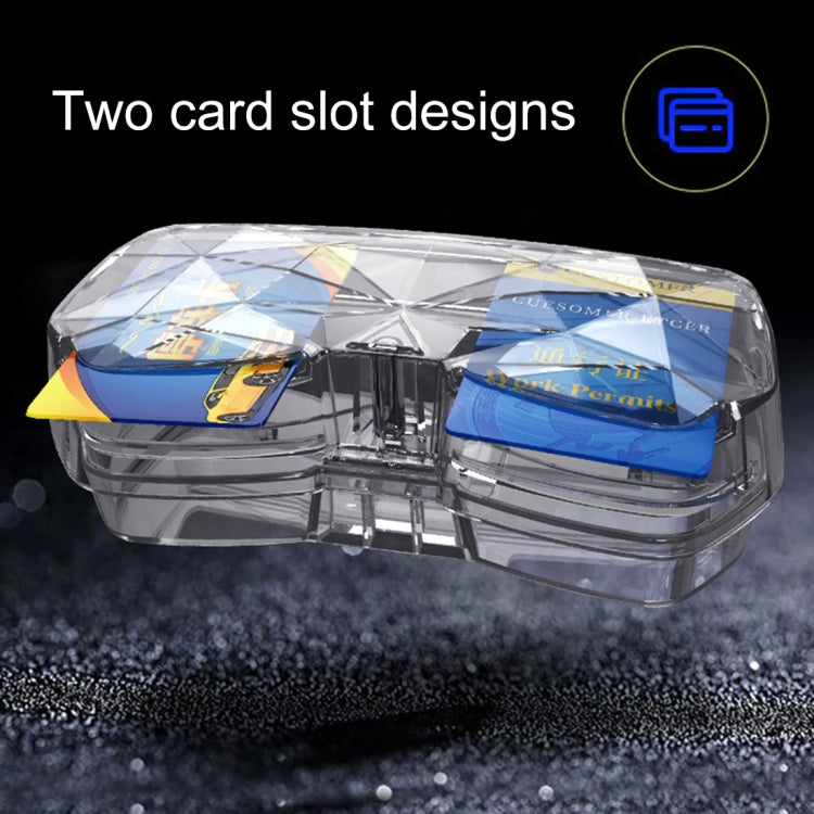 Custodia per occhiali multifunzionale per auto, portaoggetti per occhiali da sole con slot per schede, stile diamante, Diamond Style (Black), Diamond Style (Pink), Diamond Style (Beige), Diamond Style (Transparent)