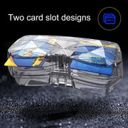 Custodia per occhiali multifunzionale per auto, portaoggetti per occhiali da sole con slot per schede, stile diamante, Diamond Style (Black), Diamond Style (Pink), Diamond Style (Beige), Diamond Style (Transparent)