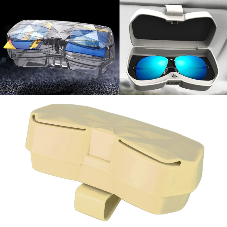 Custodia per occhiali multifunzionale per auto, portaoggetti per occhiali da sole con slot per schede, stile diamante, Diamond Style (Black), Diamond Style (Pink), Diamond Style (Beige), Diamond Style (Transparent)