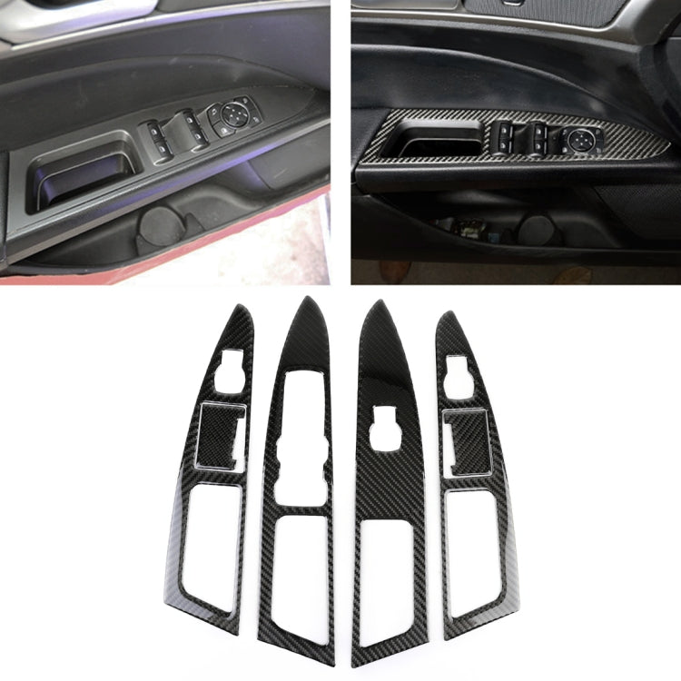 6 adesivi decorativi per pannello alzacristalli in fibra di carbonio per auto per Ford New Mondeo, Fiber Window Lift