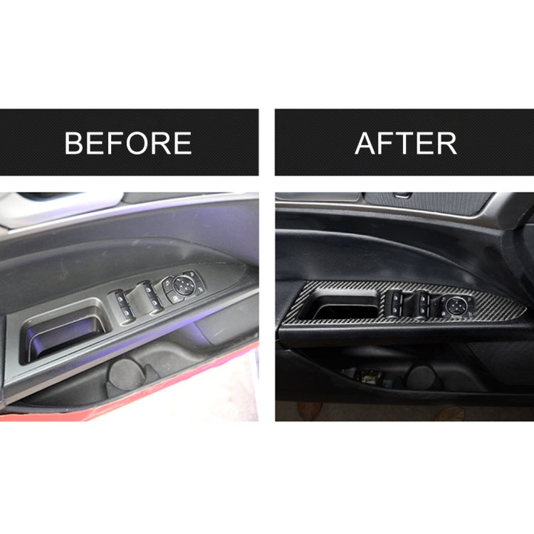 6 adesivi decorativi per pannello alzacristalli in fibra di carbonio per auto per Ford New Mondeo, Fiber Window Lift