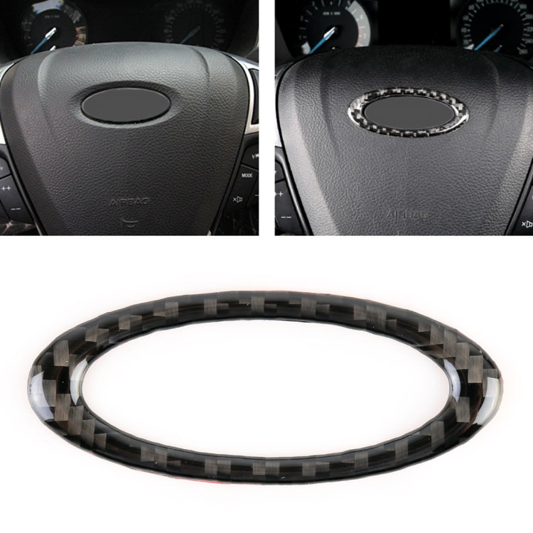 Adesivo decorativo per telaio del volante in fibra di carbonio per auto per Ford New Mondeo 2013-2019, Steering Wheel Frame