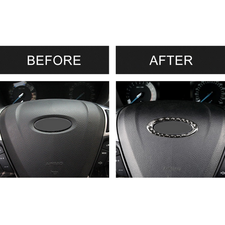 Adesivo decorativo per telaio del volante in fibra di carbonio per auto per Ford New Mondeo 2013-2019, Steering Wheel Frame