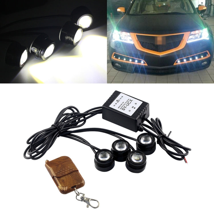 Luce di retromarcia a LED per auto 4x1,5 W con telecomando wireless, 4x1.5W