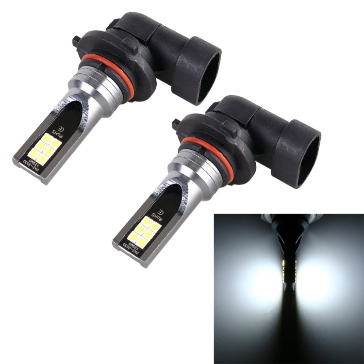 2 PZ 9005 DC12V-24V / 12W / 3000K / 800LM 12LED SMD-3030 Fendinebbia LED per auto, 9005 (White Light), 9005