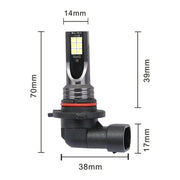 2 PZ 9006 DC12V-24V / 12W / 3000K / 800LM 12LED SMD-3030 Fendinebbia LED per auto, 9006 (White Light), 9006