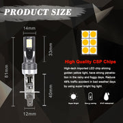 2 PCS H1 DC12V-24V / 12W / 3000K / 800LM 12LED SMD-3030 Fendinebbia LED per auto, H1