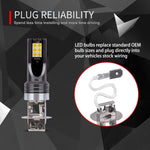 Fendinebbia LED H3 12W 3000K 800LM 12LED SMD-3030 per auto