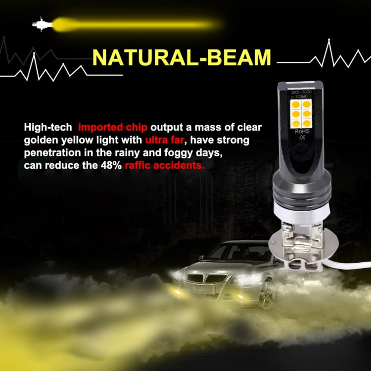 Fendinebbia LED H3 12W 3000K 800LM 12LED SMD-3030 per auto