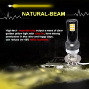 2 PCS H3 DC12V-24V / 12W / 3000K / 800LM 12LED SMD-3030 Fendinebbia LED per auto, H3