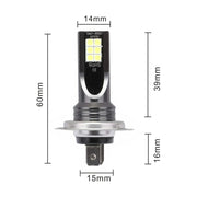 2 PCS H7 DC12V-24V / 12W / 3000K / 800LM 12LED SMD-3030 Fendinebbia LED per auto, H7 (White Light), H7