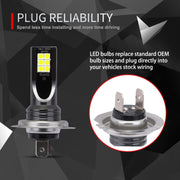 2 PCS H7 DC12V-24V / 12W / 3000K / 800LM 12LED SMD-3030 Fendinebbia LED per auto, H7 (White Light), H7