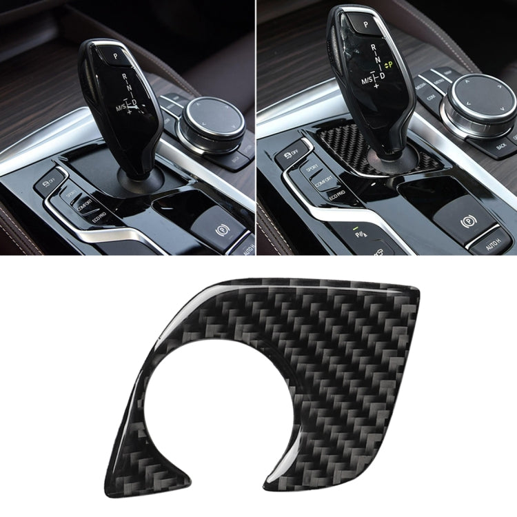 Adesivo decorativo per pannello inferiore della leva del cambio in fibra di carbonio per auto per BMW Serie 5 G38 528Li / 530Li / 540Li 2018, guida a sinistra, Gear Lever Lower
