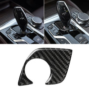 Adesivo decorativo per pannello inferiore della leva del cambio in fibra di carbonio per auto per BMW Serie 5 G38 528Li / 530Li / 540Li 2018, guida a sinistra, Gear Lever Lower