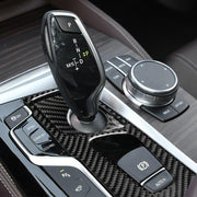Adesivo decorativo per pannello di posizione del cambio in fibra di carbonio 2 in 1 per BMW Serie 5 G38 528Li / 530Li / 540Li 2018, guida a sinistra, Gear Position