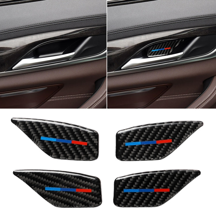 4 pezzi adesivi maniglia interna fibra carbonio BMW Serie 5 G38