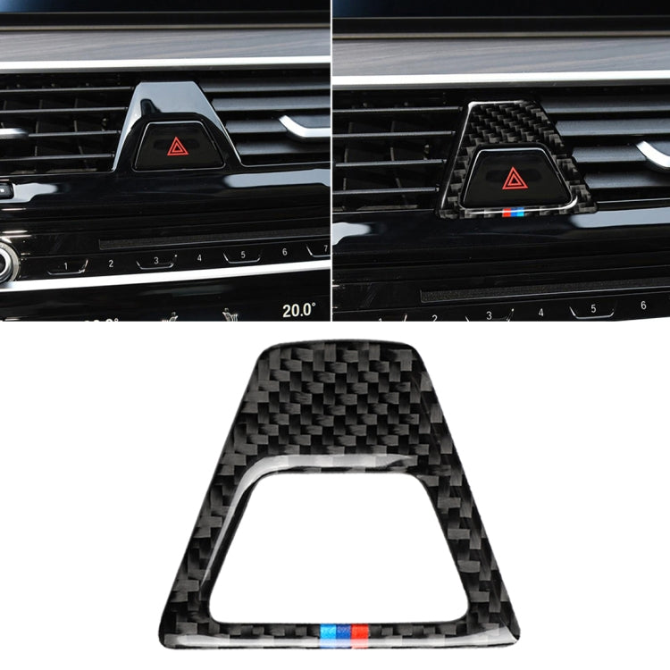 Adesivo decorativo per auto con spia tricolore in fibra di carbonio per BMW Serie 5 G38 528Li / 530Li / 540Li 2018, Warning Light