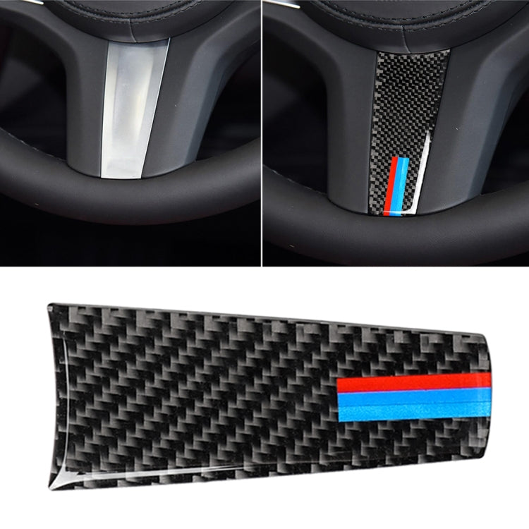 Adesivo decorativo per volante tricolore in fibra di carbonio per BMW Serie 5 G30/G38 X3 G01/G08, Steering Wheel(Tricolor)