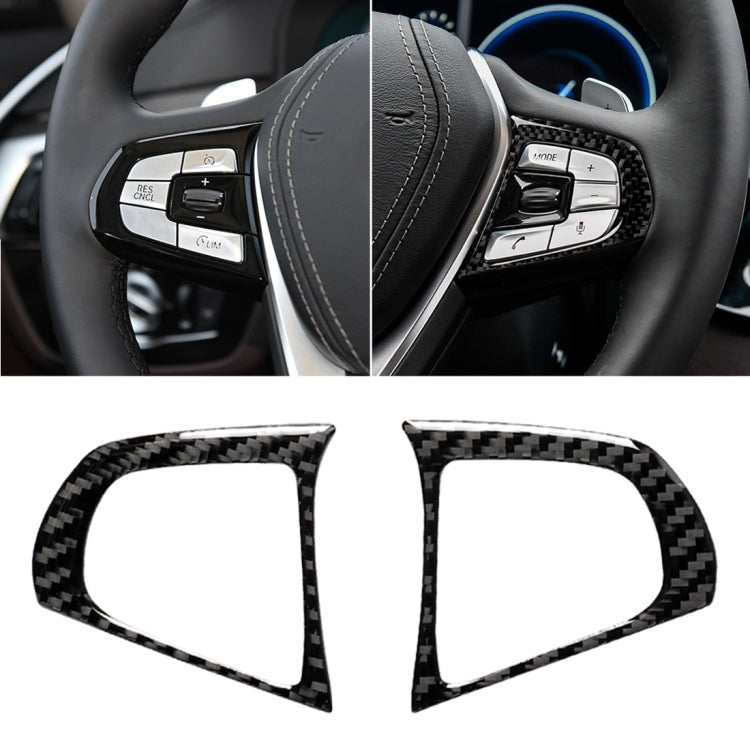 Configurazione dei pulsanti del volante in fibra di carbonio per auto B Adesivo decorativo per BMW Serie 5 G30/G38 X3 G01/G08, Steering Wheel Button