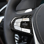 Configurazione dei pulsanti del volante in fibra di carbonio per auto B Adesivo decorativo per BMW Serie 5 G30/G38 X3 G01/G08, Steering Wheel Button