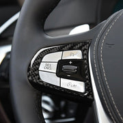 Configurazione dei pulsanti del volante in fibra di carbonio per auto B Adesivo decorativo per BMW Serie 5 G30/G38 X3 G01/G08, Steering Wheel Button