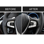 Configurazione dei pulsanti del volante in fibra di carbonio per auto B Adesivo decorativo per BMW Serie 5 G30/G38 X3 G01/G08, Steering Wheel Button