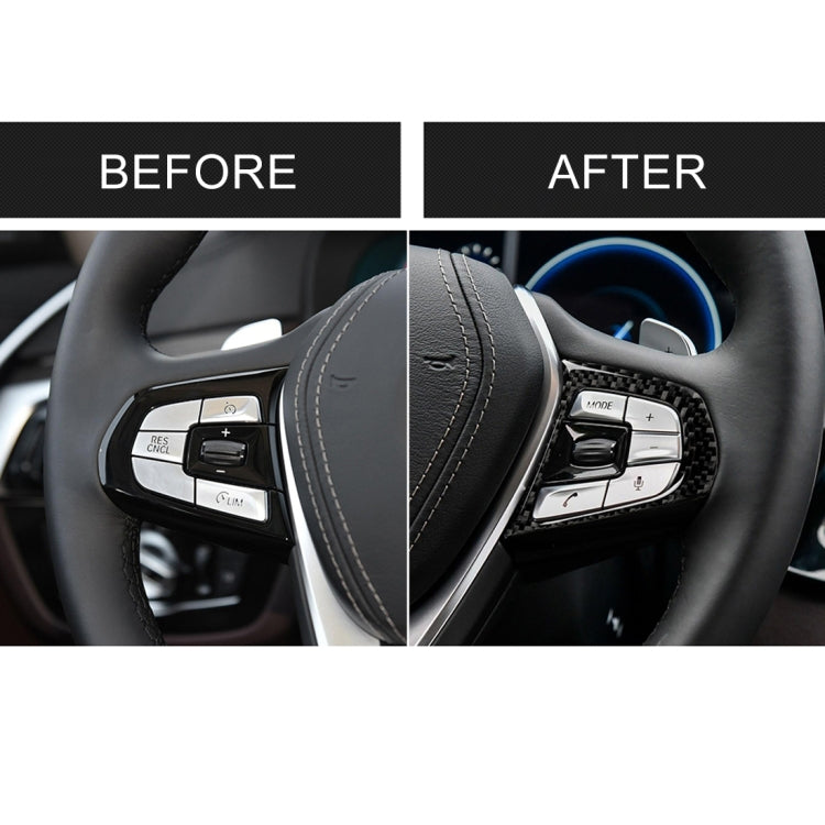 Configurazione dei pulsanti del volante in fibra di carbonio per auto B Adesivo decorativo per BMW Serie 5 G30/G38 X3 G01/G08, Steering Wheel Button